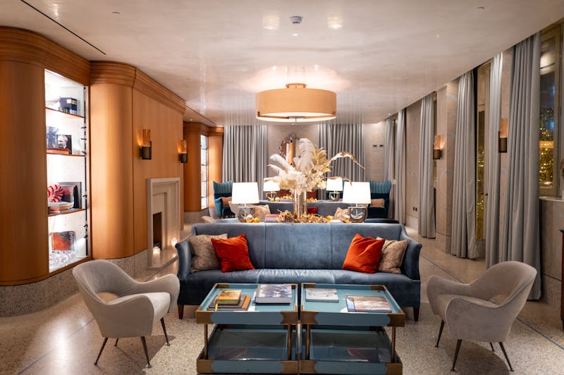 High-end residential interior with curated furnishings